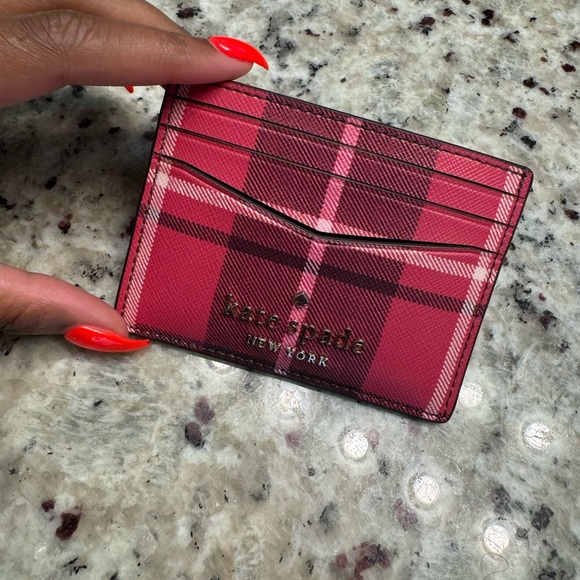 Staci Plaid Small Slim Card Holder - Picture 4 of 8